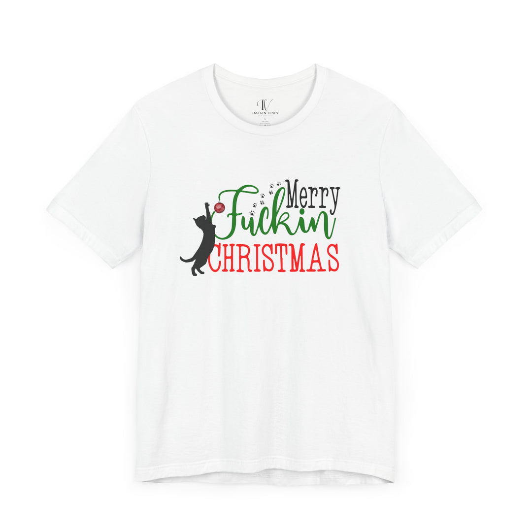 Christmas Cat Unisex Tee - Funny Festive Holiday Shirt with Profanity