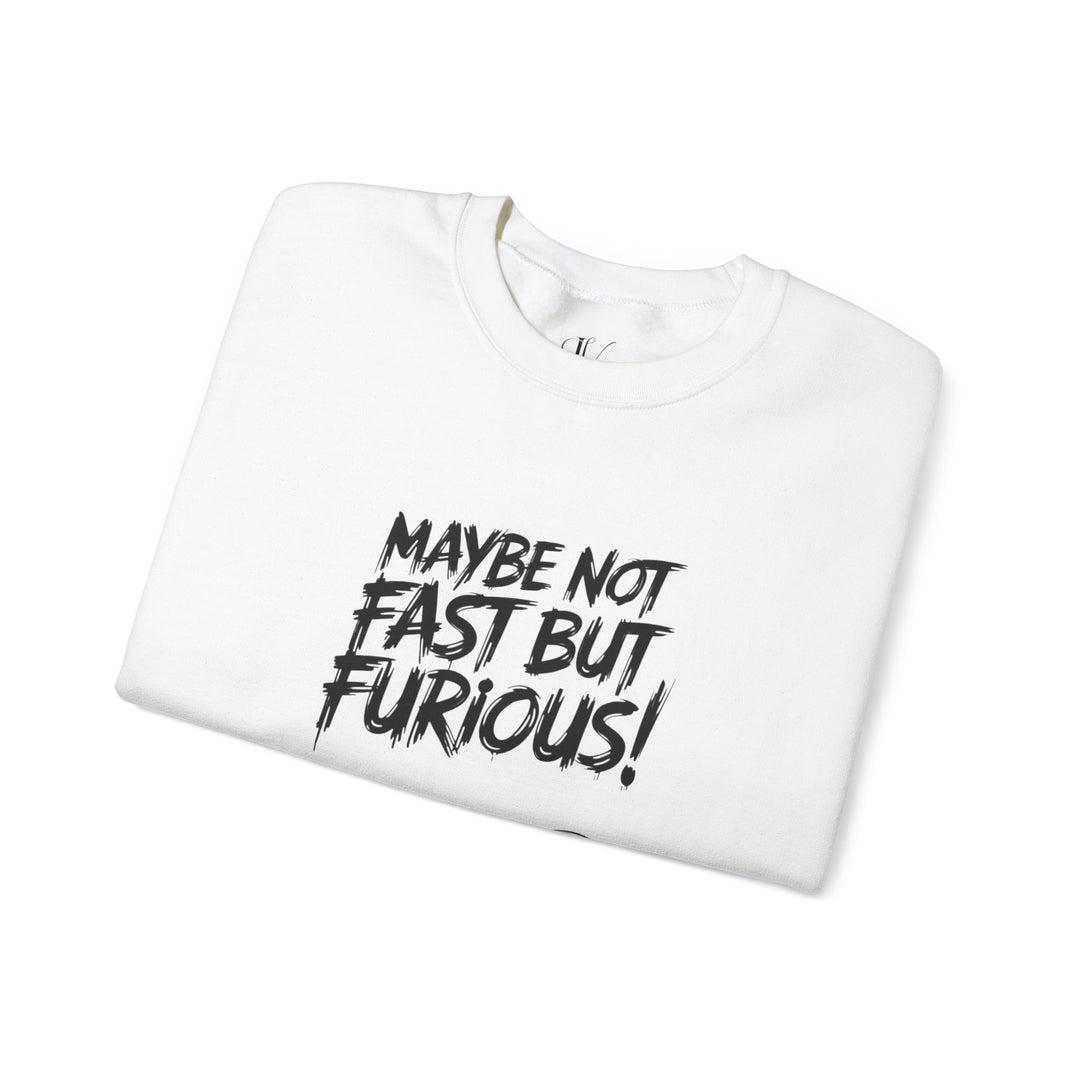 Crewneck Sweatshirt - Maybe Not Fast But Furious Turtle Sweatshirt Printify