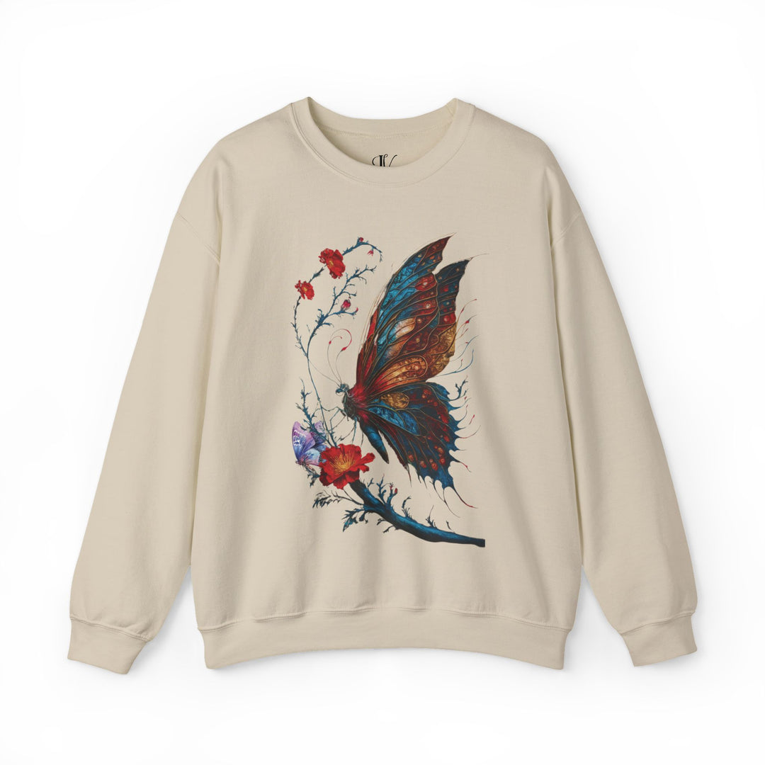 Vintage Butterfly Sweatshirt Sweatshirt Printify S Sand