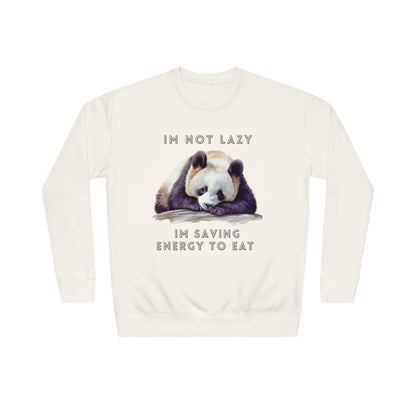 I'm Not Lazy Sweatshirt | Embrace Cozy Relaxation | Funny Panda Sweatshirt | Panda Lover Gift Sweatshirt Bone L 
