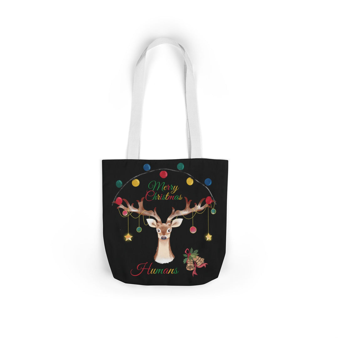 Christmas Reindeer Tote Bag Accessories Printify 13" × 13'' White