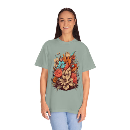 Boho Wildflowers Floral Nature Shirt | Garment Dyed Boho Tee for Nature Lovers T-Shirt Bay S 