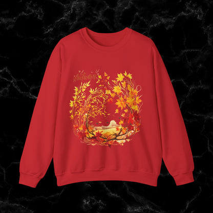 Autumn Sweatshirt | Fall Design | Fall Seasonal Sweatshirt | Autumn Lover Gift Sweatshirt S Red 