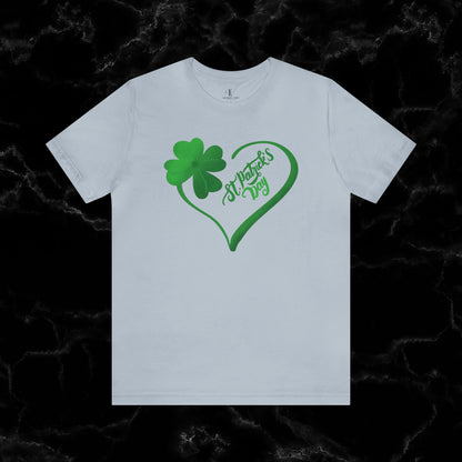 Lucky Saint Patrick's Day Shirt - St. Paddy's Day Lucky Irish Shamrock Leaf Clover Flag Beer T-Shirt T-Shirt Light Blue XS 