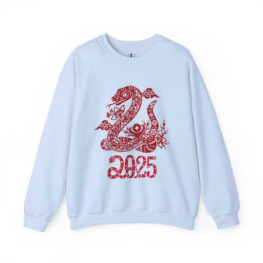 Year of the Snake Sweatshirt - Chinese Zodiac 2025 Sweatshirt Printify S Light Blue