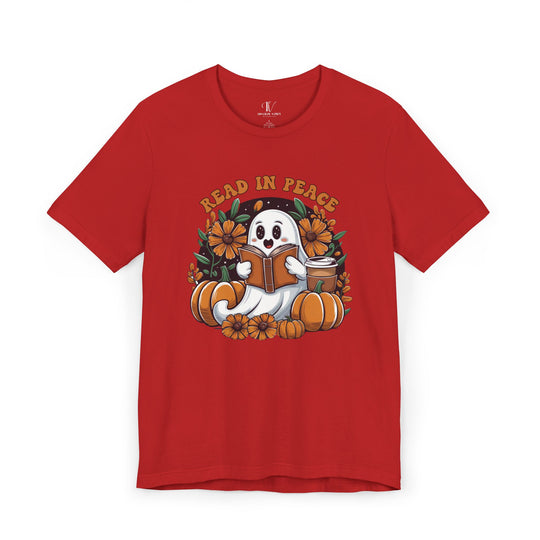 "Read In Peace" Cute Ghost Halloween Reader T-Shirt