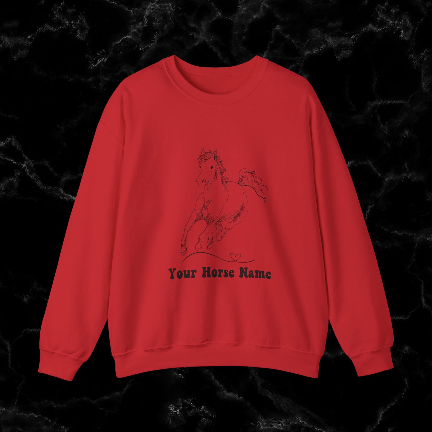 Personalized Horse Sweatshirt - Gift for Horse Owner, Perfect for Christmas, Birthdays, and Equestrian Enthusiasts - Wrap Up Warmth and Personal Connection with this Thoughtful Horse Lover's Gift Sweatshirt S Red 