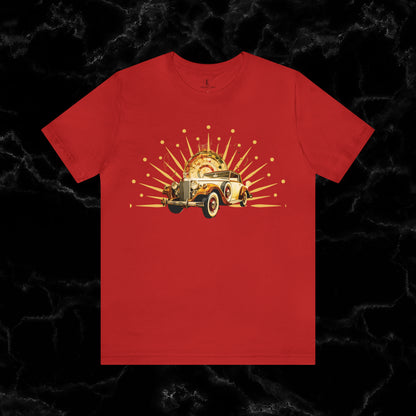 Vintage Car Enthusiast T-Shirt with Classic Wheels and Timeless Appeal Nostalgic T-Shirt Red S 