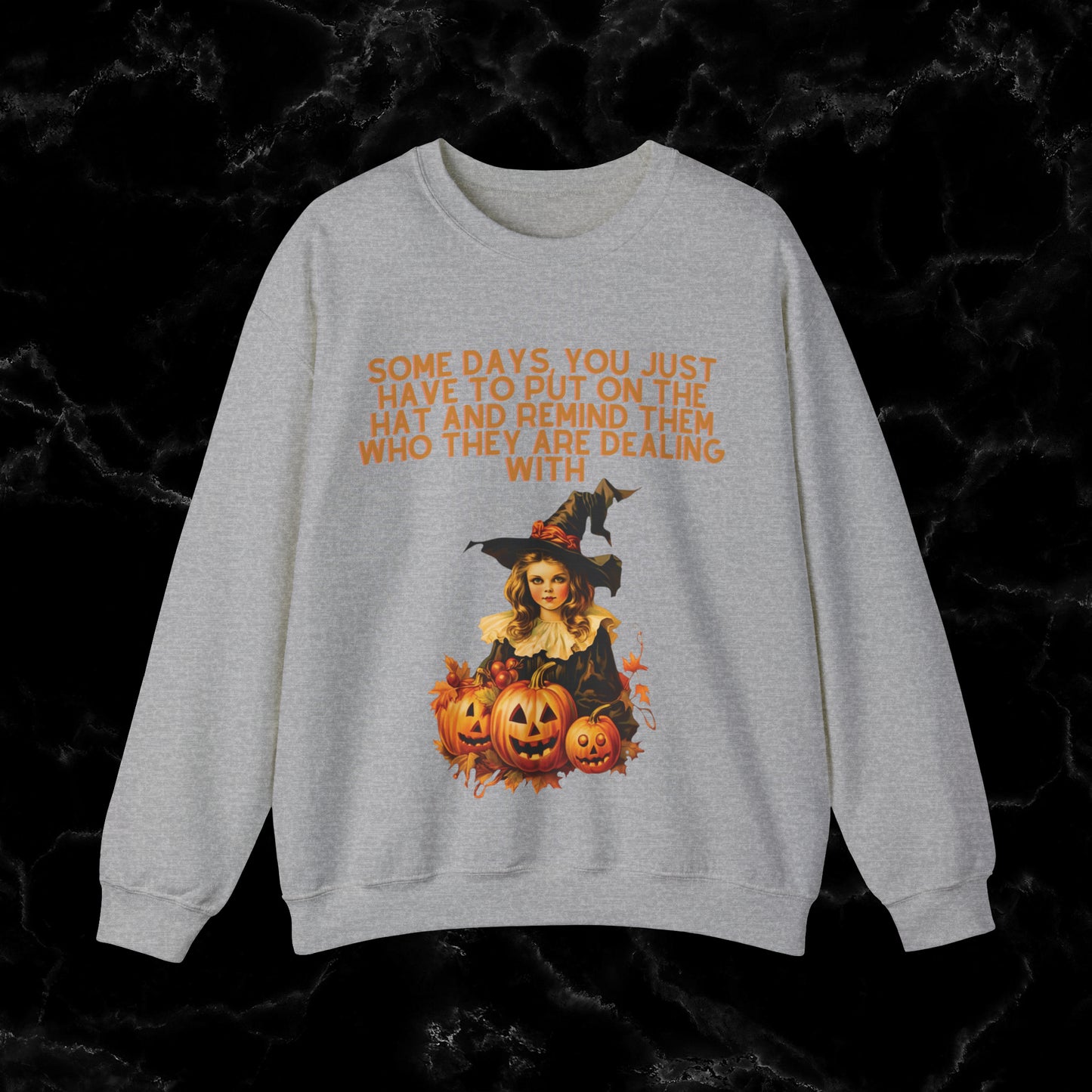 Witchy Vibes with Witch Quote Halloween Sweatshirt - Perfect for Her Sweatshirt S Sport Grey 