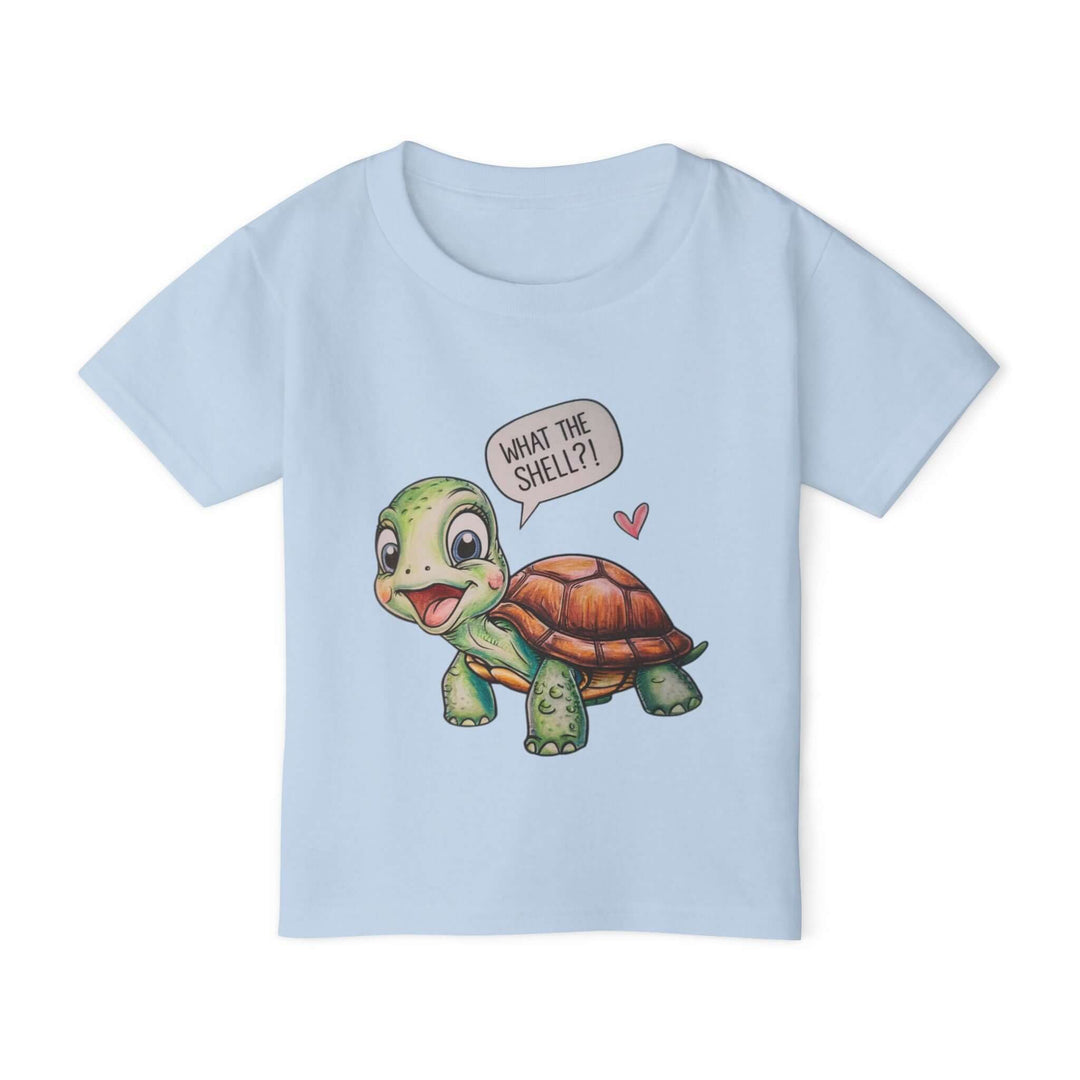 Toddler T-shirt Cute Cartoon Turtle WHAT THE SHELL Kids clothes Printify Light Blue 2T