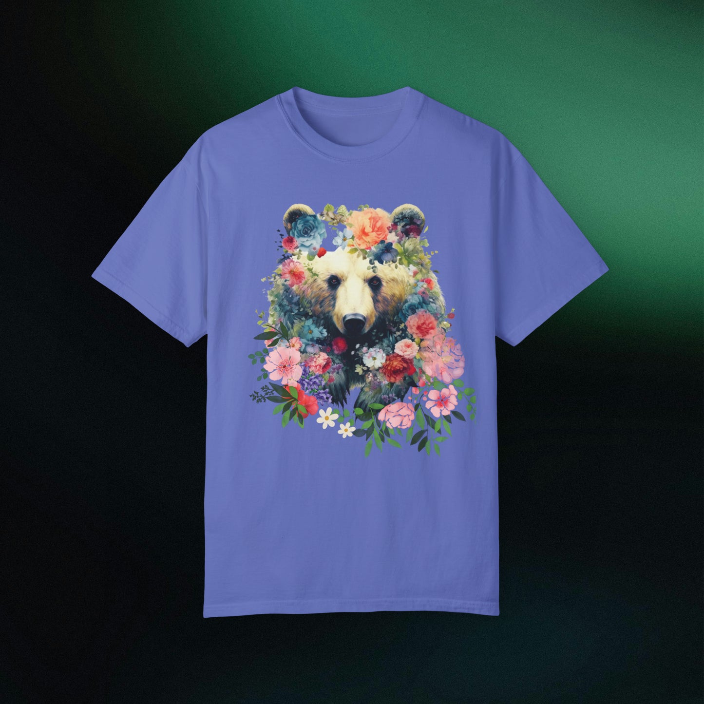 Floral Bear Shirt | Bear Tee | Flower Bear Shirt - A Perfect Animal Lover Tee and Bear Lover Gift T-Shirt Flo Blue S 