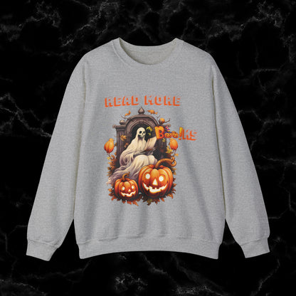 Read More Books Sweatshirt - Book Lover Halloween Sweater for Librarians and Students Sweatshirt S Sport Grey 