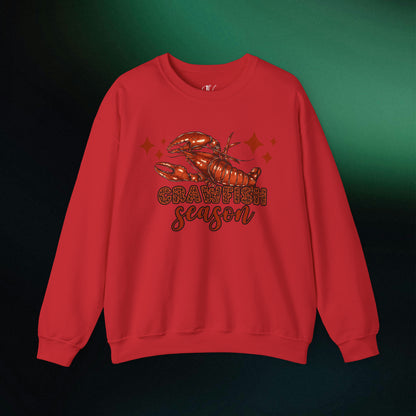 Celebrate Crawfish Season: Mardi Gras Sweatshirt, Crawfish Lovers Sweater, Louisiana Crew Tee | Crawfish Season Apparel - Embrace the Flavor and Fun of the Season with Stylish Crawfish-Themed Wear! Sweatshirt S Red 