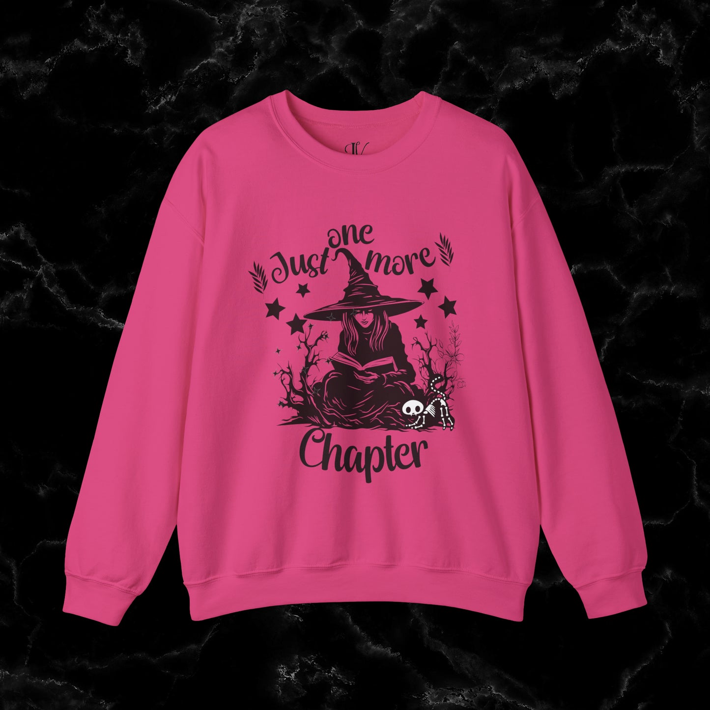 One More Chapter Sweatshirt - Book Lover Gift, Librarian Shirt, Reading Witch - Cozy Sweatshirt for Book Lovers Halloween Sweatshirt S Heliconia 