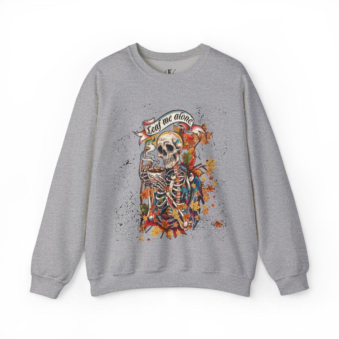 Leaf Me Alone: Grunge Skeleton Halloween Sweatshirt