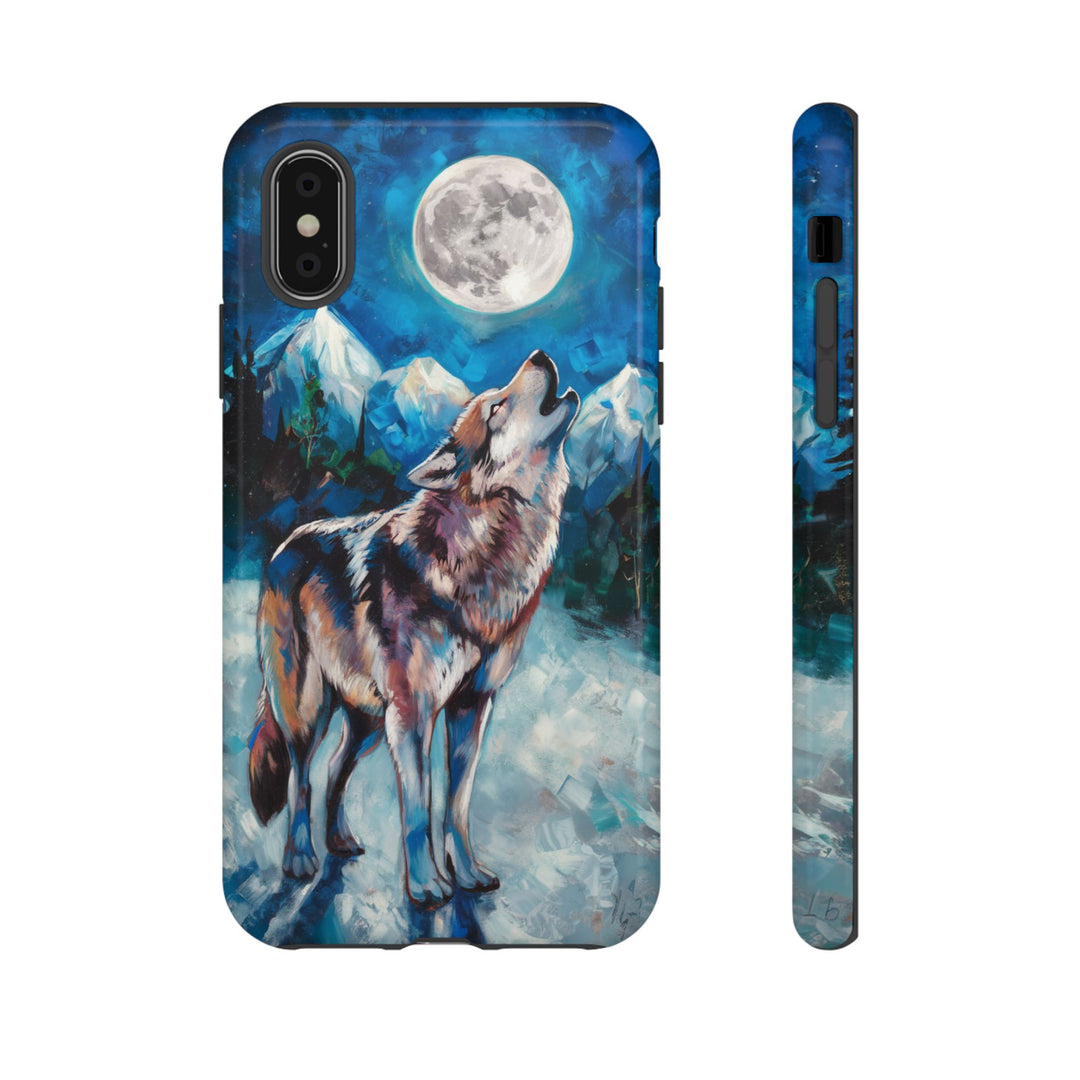 Wolf Howling Tough Case - Impressionist Style Phone Case Printify