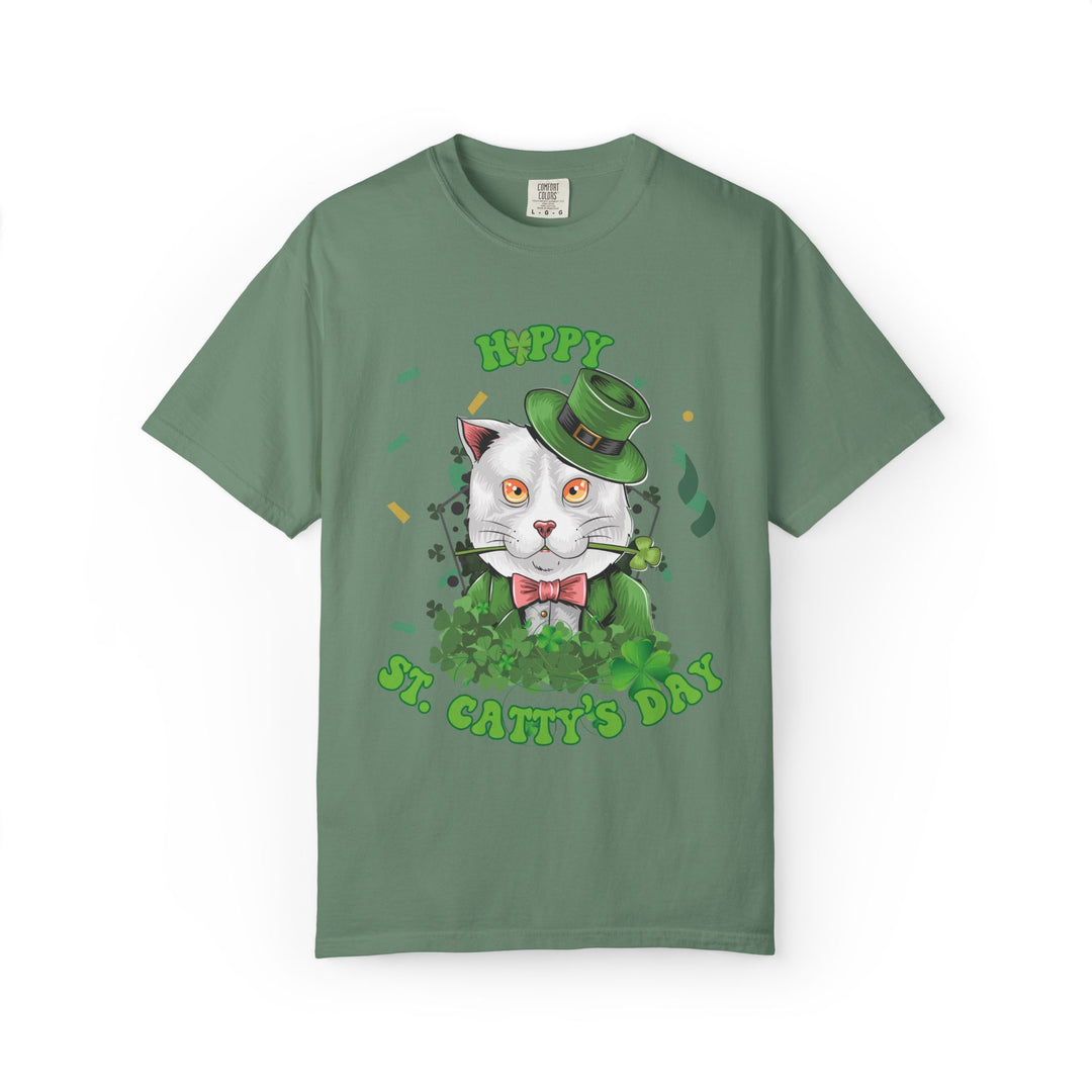 Cat St Catty's Day T-shirt T-Shirt Printify Light Green S