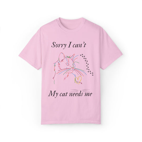 Cat Lover T-shirt - Sorry I can't My cat needs me T-Shirt Printify Blossom S