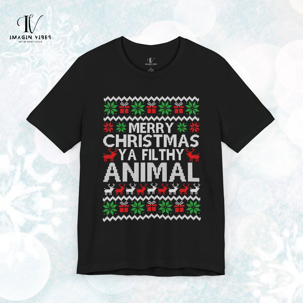 Vintage Christmas Tee - Merry Christmas Ya Filthy Animal