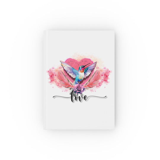 Hard Backed Journal - Romantic and Delicate Hummingbird Love Paper products Printify