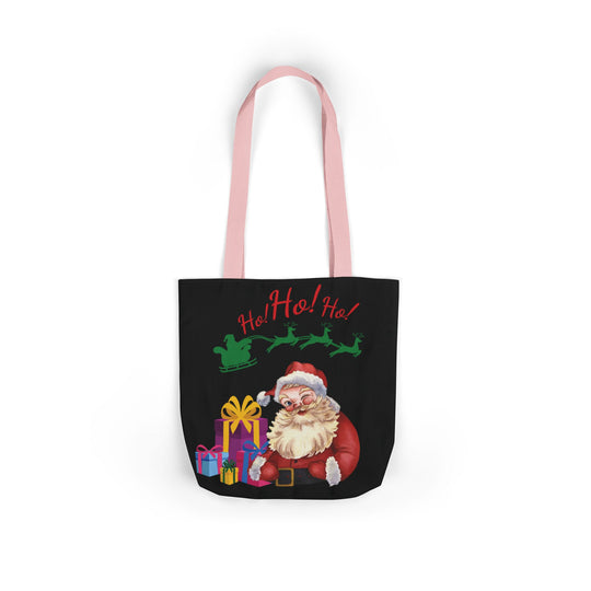 Canvas Tote Bag Santa Claus Ho Ho Ho Christmas Accessories Printify 13" × 13'' Light Pink