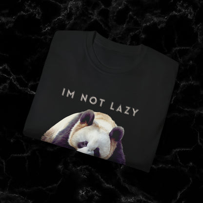 Nap Time Panda Unisex Funny Tee - Hilarious Panda Nap Design - I'm Not Lazy, I'm Saving Energy to Eat T-Shirt   
