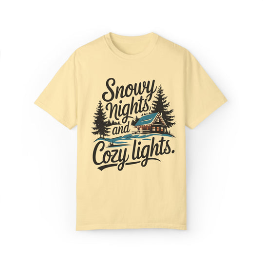 Snowy Nights and Cozy Lights Unisex T-shirt T-Shirt Printify Banana S