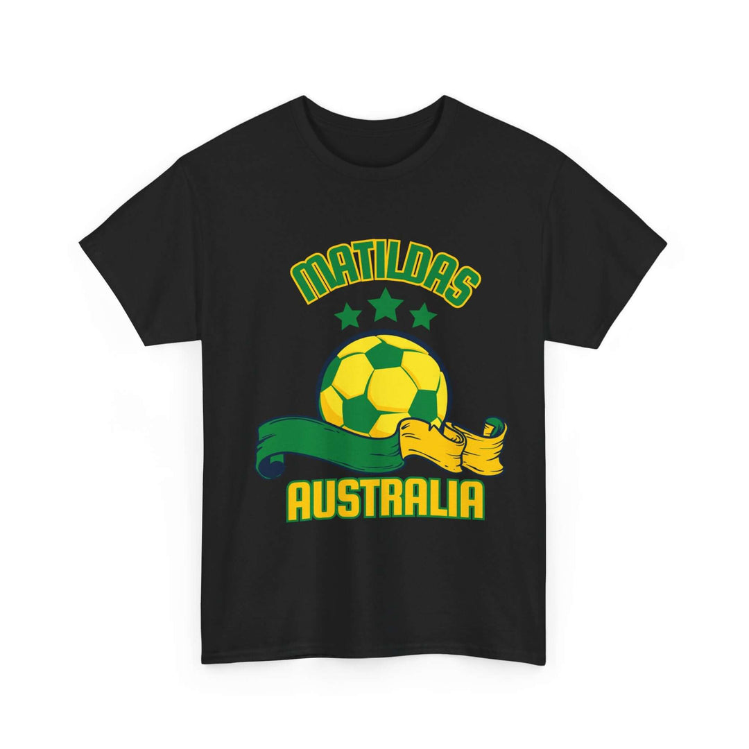 Women's Soccer Australia Tee - T-Shirt T-Shirt Printify Black S