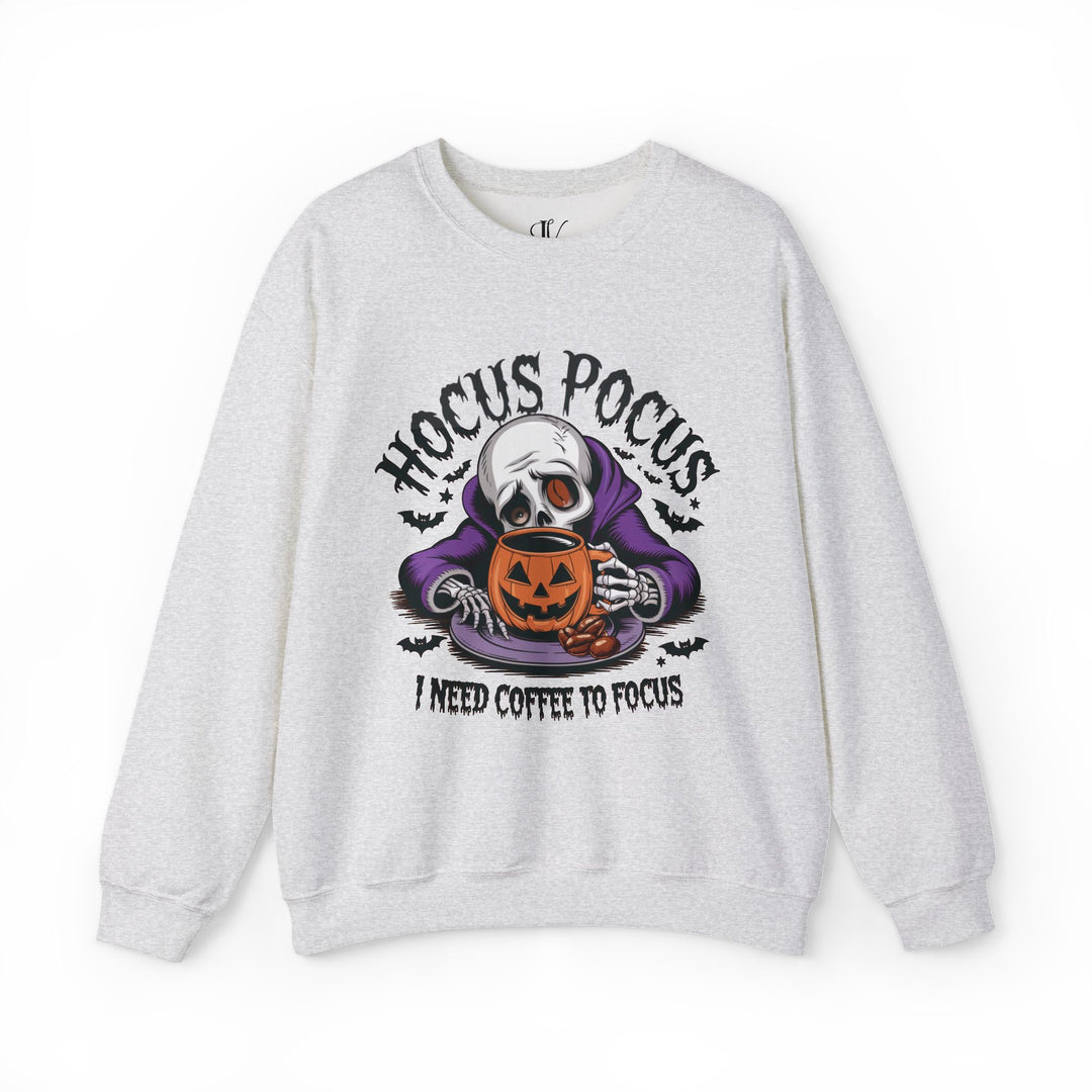 Hocus Pocus Coffee: Halloween Sweatshirt Sweatshirt Printify S Ash