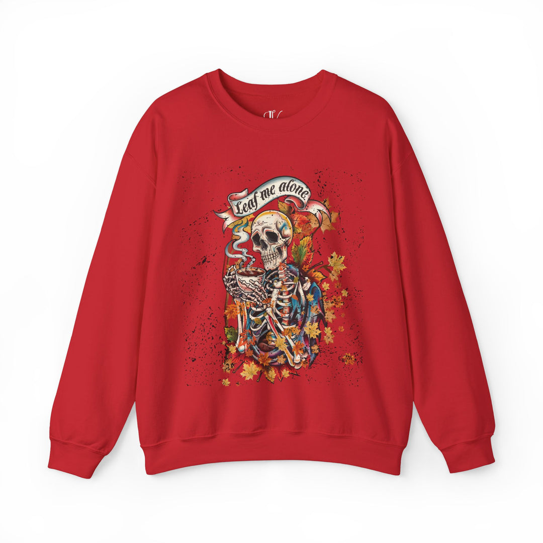 Leaf Me Alone: Grunge Skeleton Halloween Sweatshirt