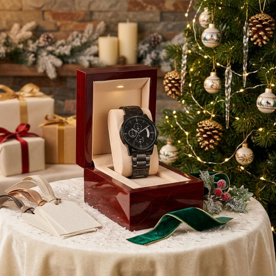 To My Dad – Personalized Christmas Engraved Black Watch