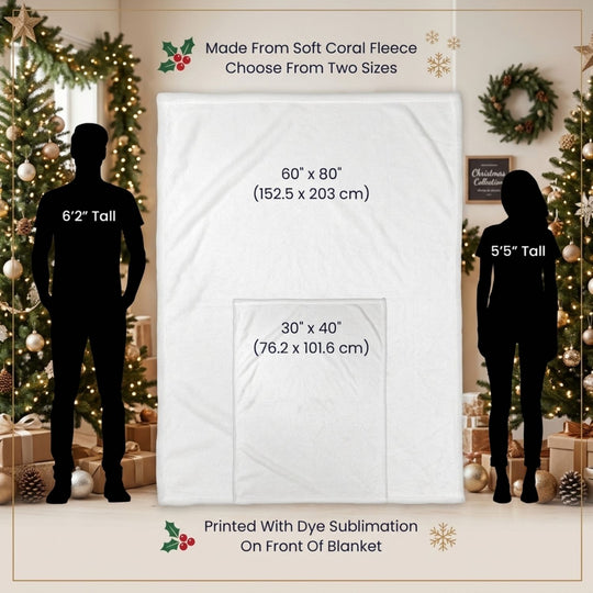 Dear Mom – Personalized Christmas Hug Fleece Blanket
