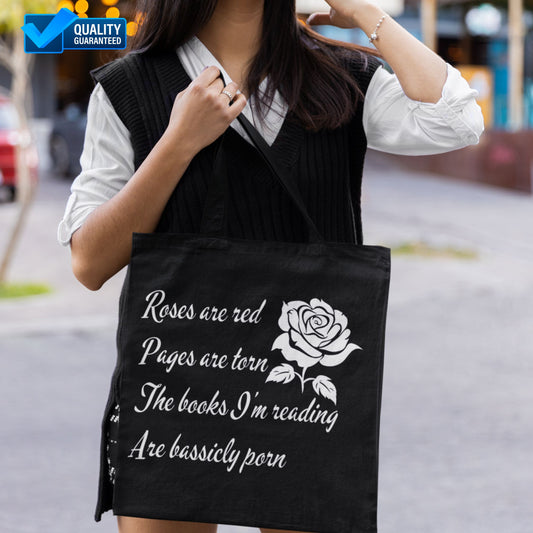 Roses Are Red Tote Bag - Spicy Bookish Carryall for Smut Readers Bags   