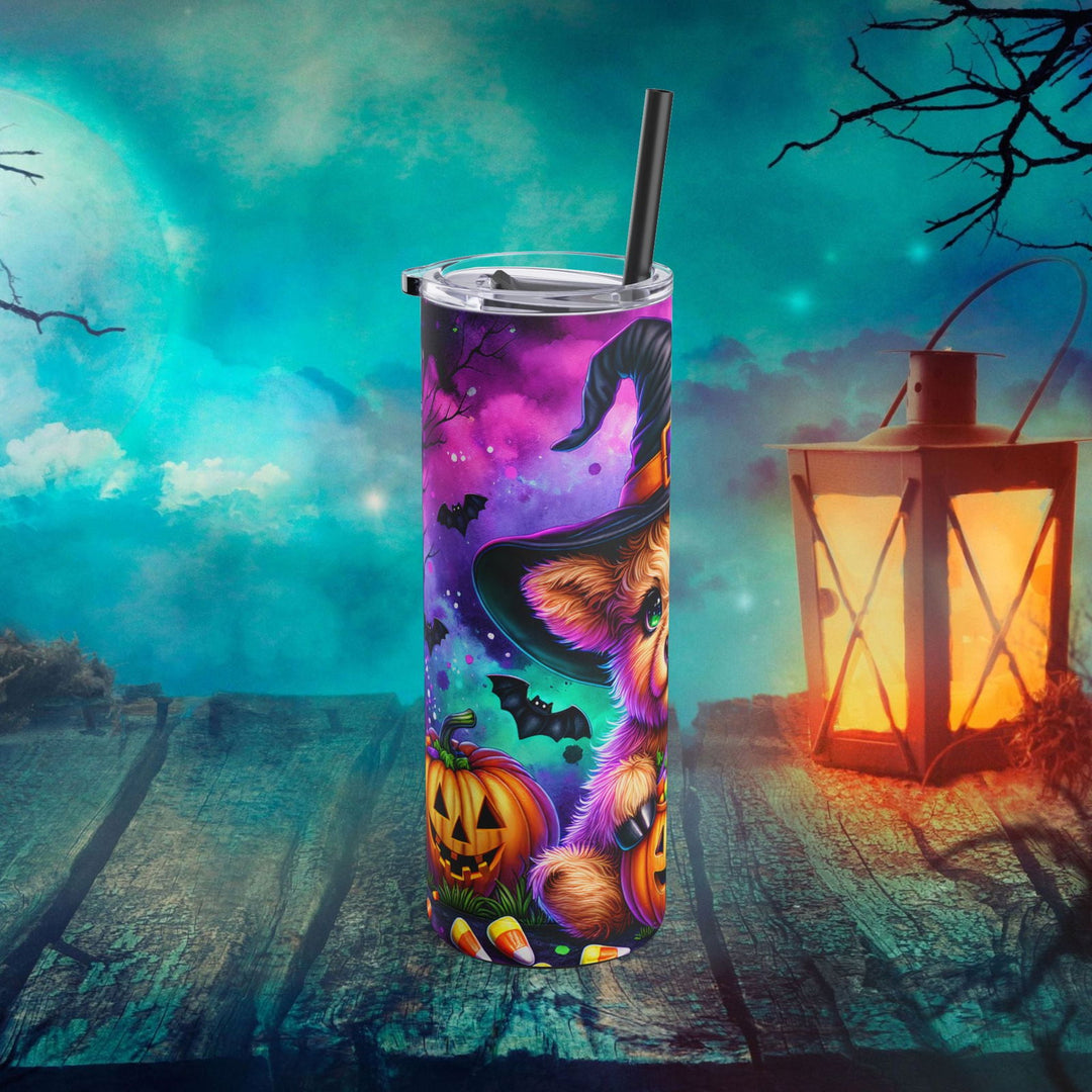 Adorable Baby Highland Cow Halloween Tumbler Mug Printify