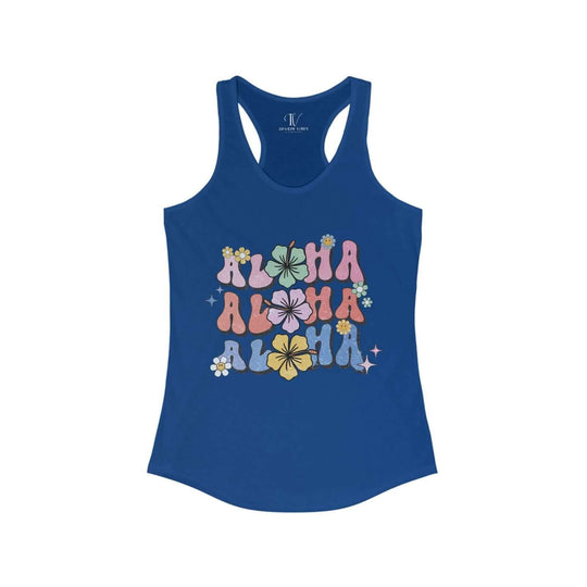 Aloha Vibes: Retro Floral Racerback Tank Top - Imagin Vibes - 