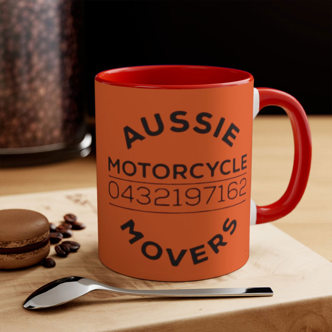 Aussie Motorcycle Movers Colorful Accent Mugs, 11oz Mug Printify 11oz Red