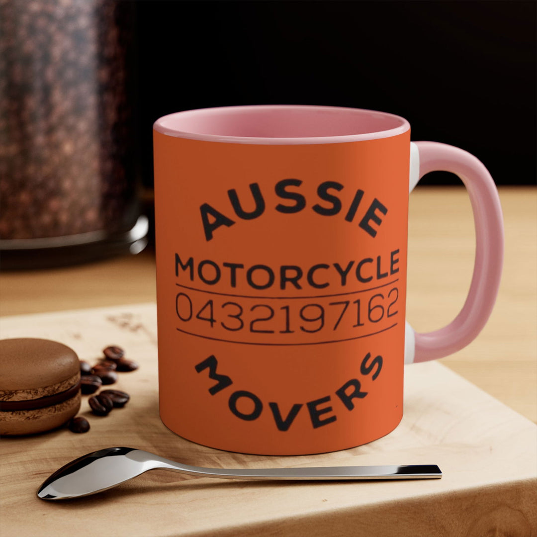 Aussie Motorcycle Movers Colorful Accent Mugs, 11oz Mug Printify 11oz Pink