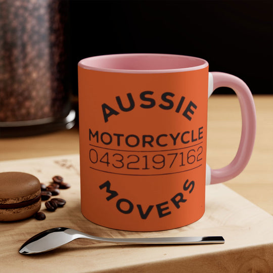 Aussie Motorcycle Movers Colorful Accent Mugs, 11oz Mug Printify 11oz Pink