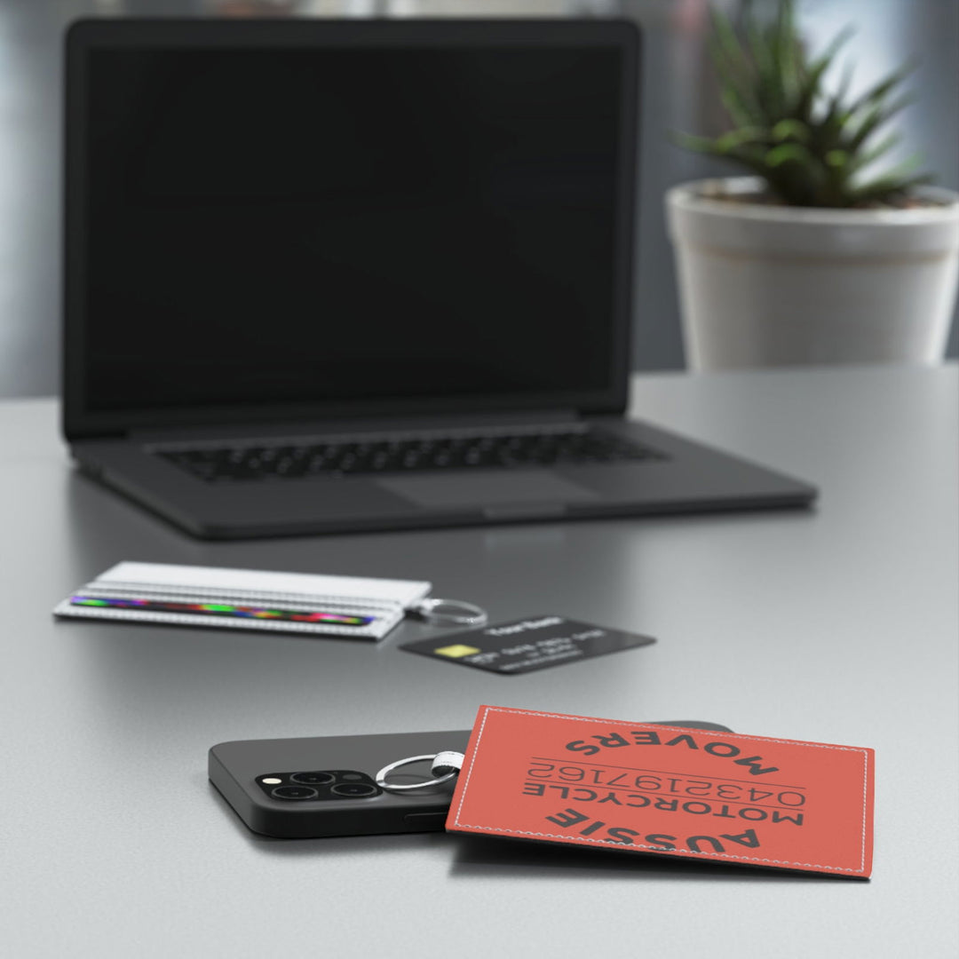 Aussie Motorcycle Movers Saffiano Leather Card Holder - Support The Brand in Style Accessories Printify