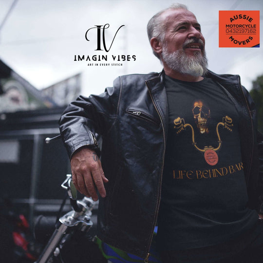 Aussie Motorcycle Movers Shirt Life Behind Bars T-Shirt Printify