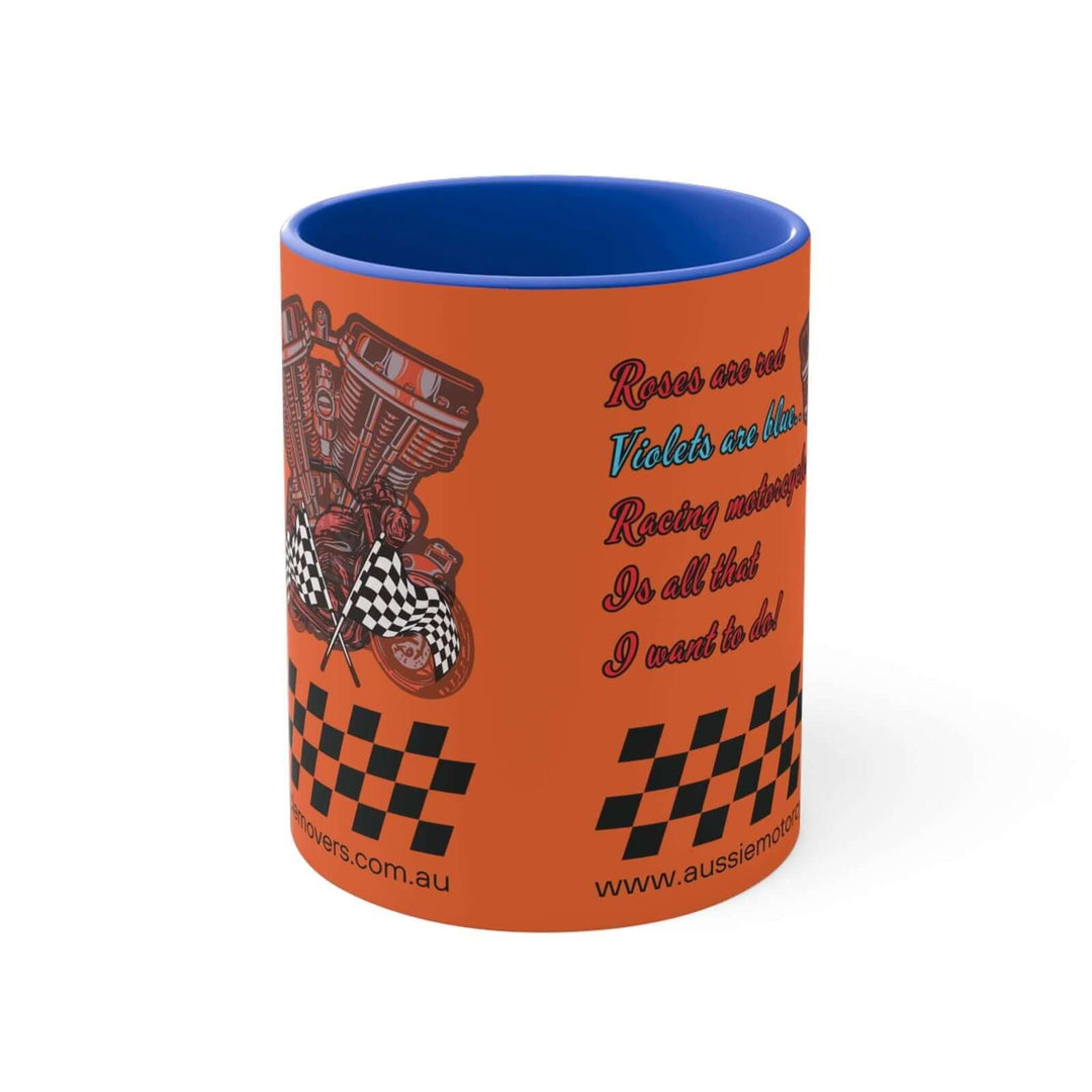 Aussie Motorcycle Movers Mug 11oz - Roses Are Red Racing Mug Mug Printify