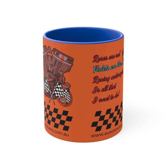 Aussie Motorcycle Movers Mug 11oz - Roses Are Red Racing Mug Mug Printify