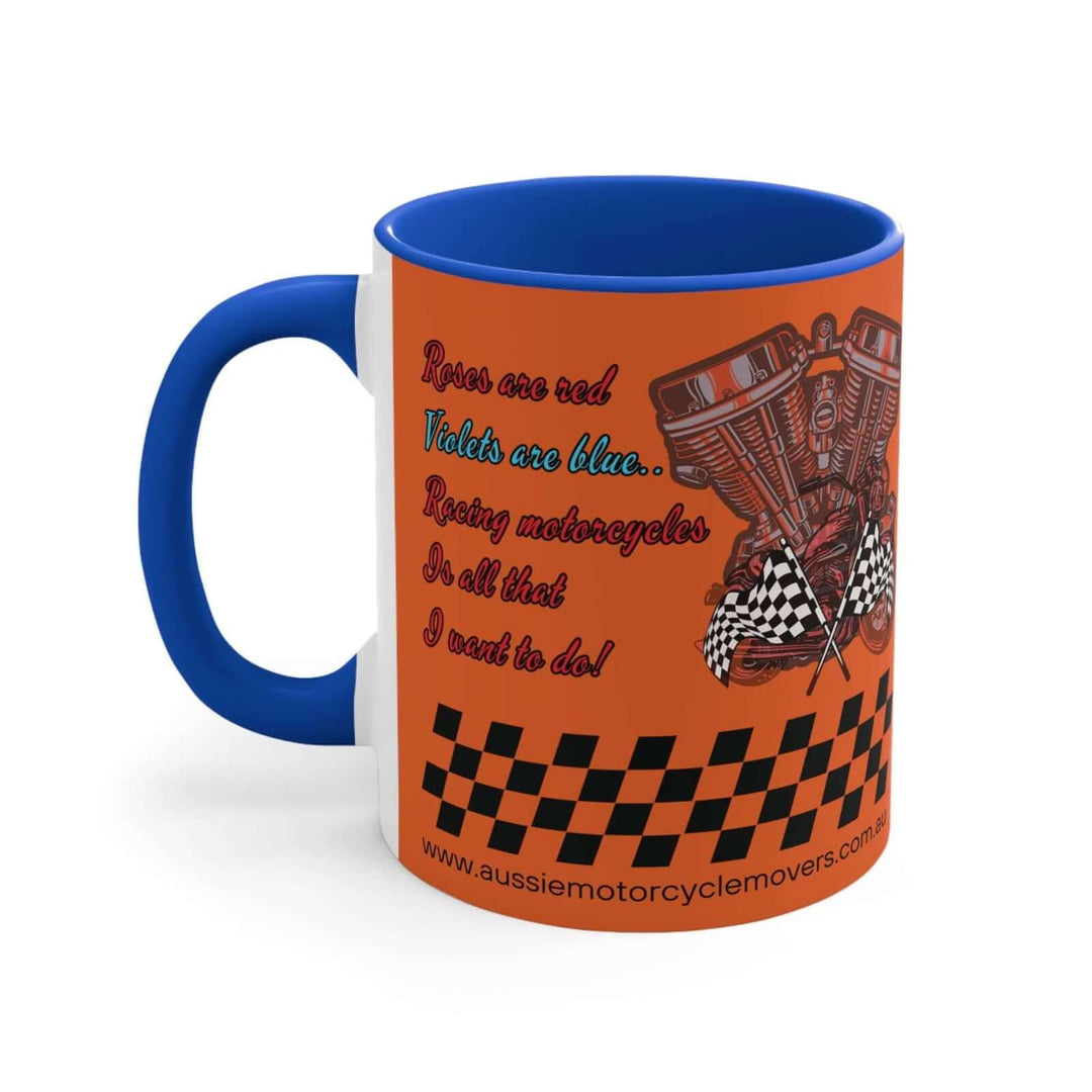 Aussie Motorcycle Movers Mug 11oz - Roses Are Red Racing Mug Mug Printify