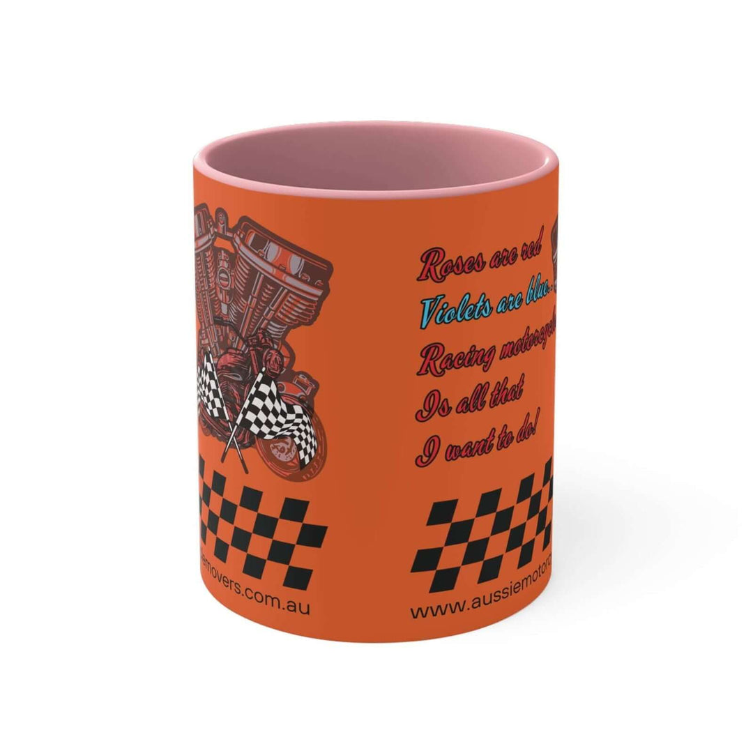 Aussie Motorcycle Movers Mug 11oz - Roses Are Red Racing Mug Mug Printify