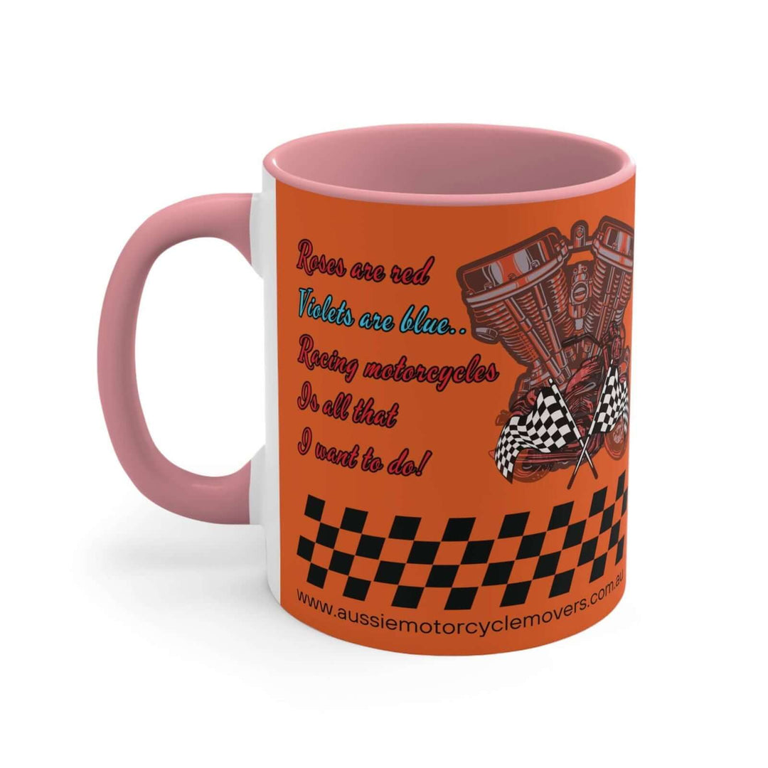 Aussie Motorcycle Movers Mug 11oz - Roses Are Red Racing Mug Mug Printify