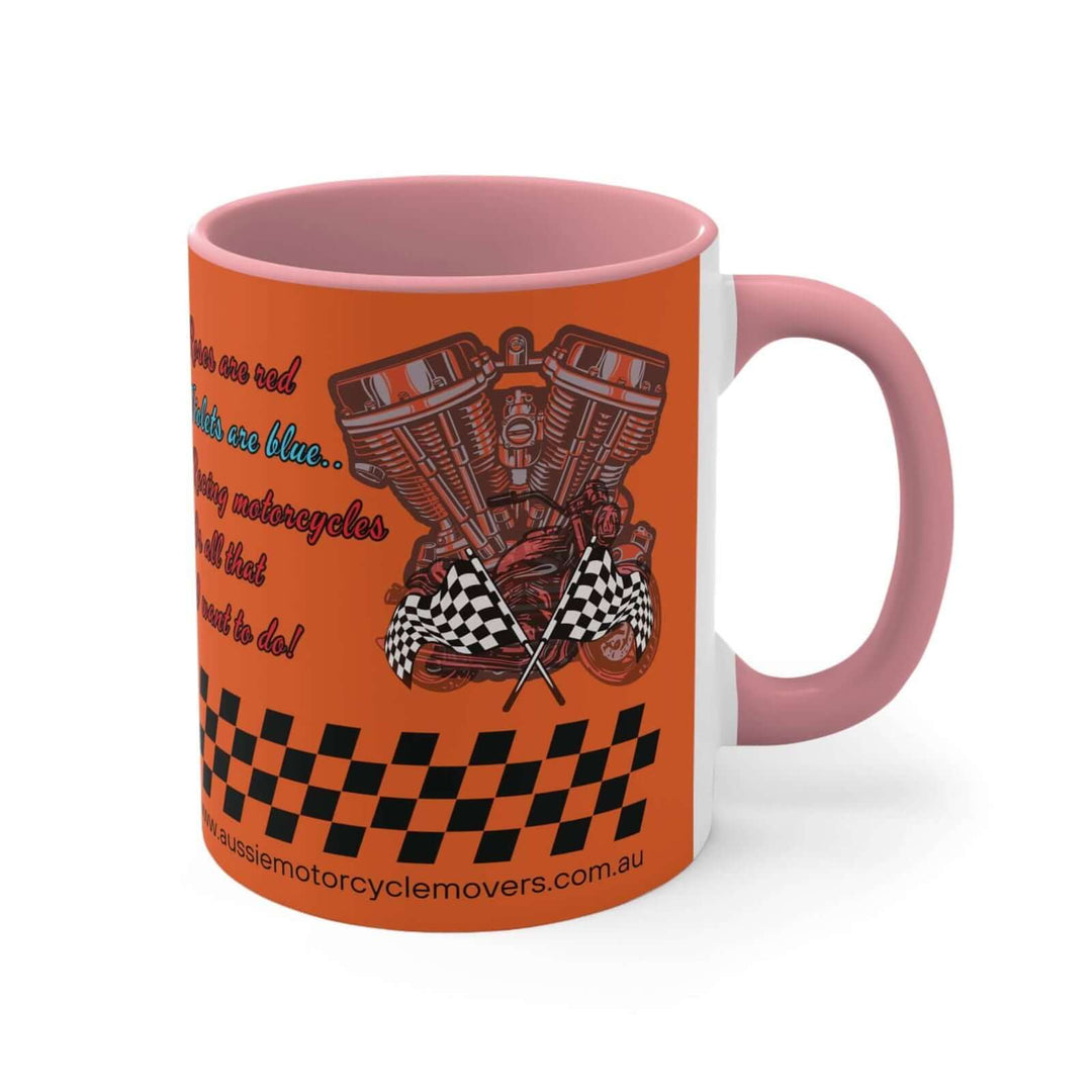 Aussie Motorcycle Movers Mug 11oz - Roses Are Red Racing Mug Mug Printify