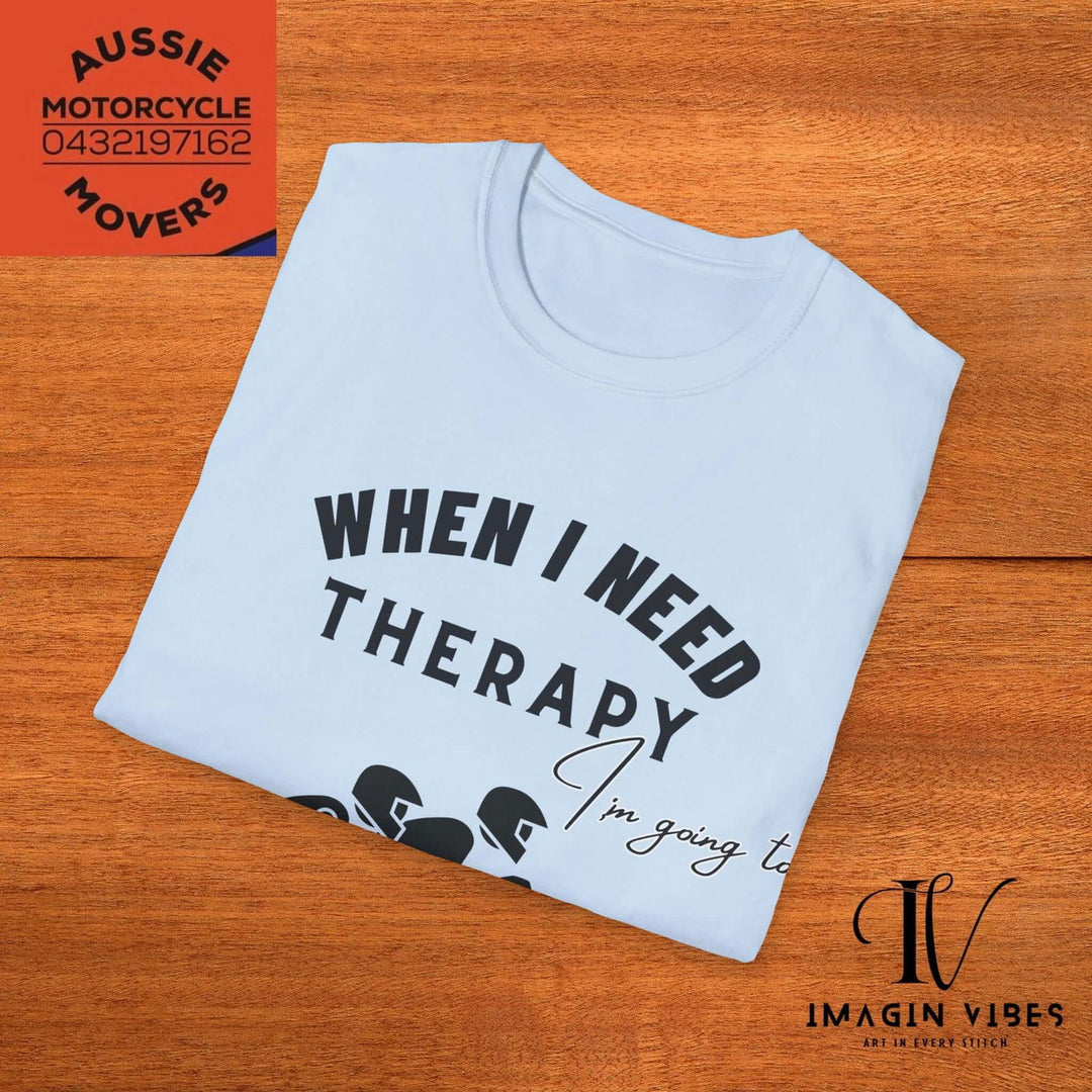 Aussie Motorcycle Movers Supporter T-Shirt - When I Need Therapy I'm Going To The Track - Racing Motorcycle Tee - Sidecar Racer Shirt - Imagin Vibes - 