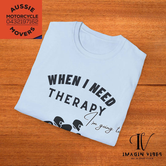 Aussie Motorcycle Movers Supporter T-Shirt - When I Need Therapy I'm Going To The Track - Racing Motorcycle Tee - Sidecar Racer Shirt - Imagin Vibes - 