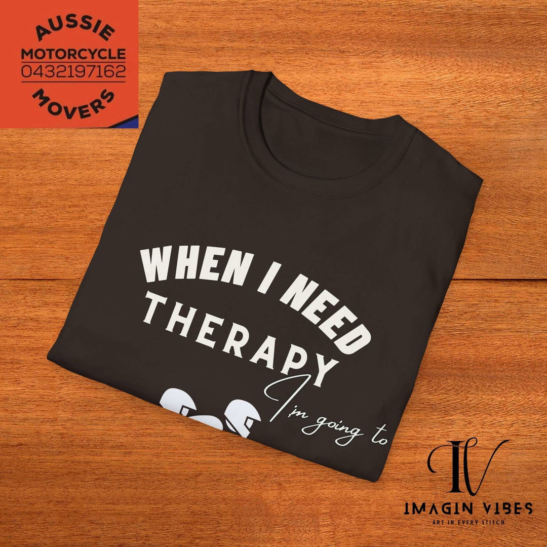 Aussie Motorcycle Movers Supporter T-Shirt - When I Need Therapy I'm Going To The Track - Racing Motorcycle Tee - Sidecar Racer Shirt - Imagin Vibes - 