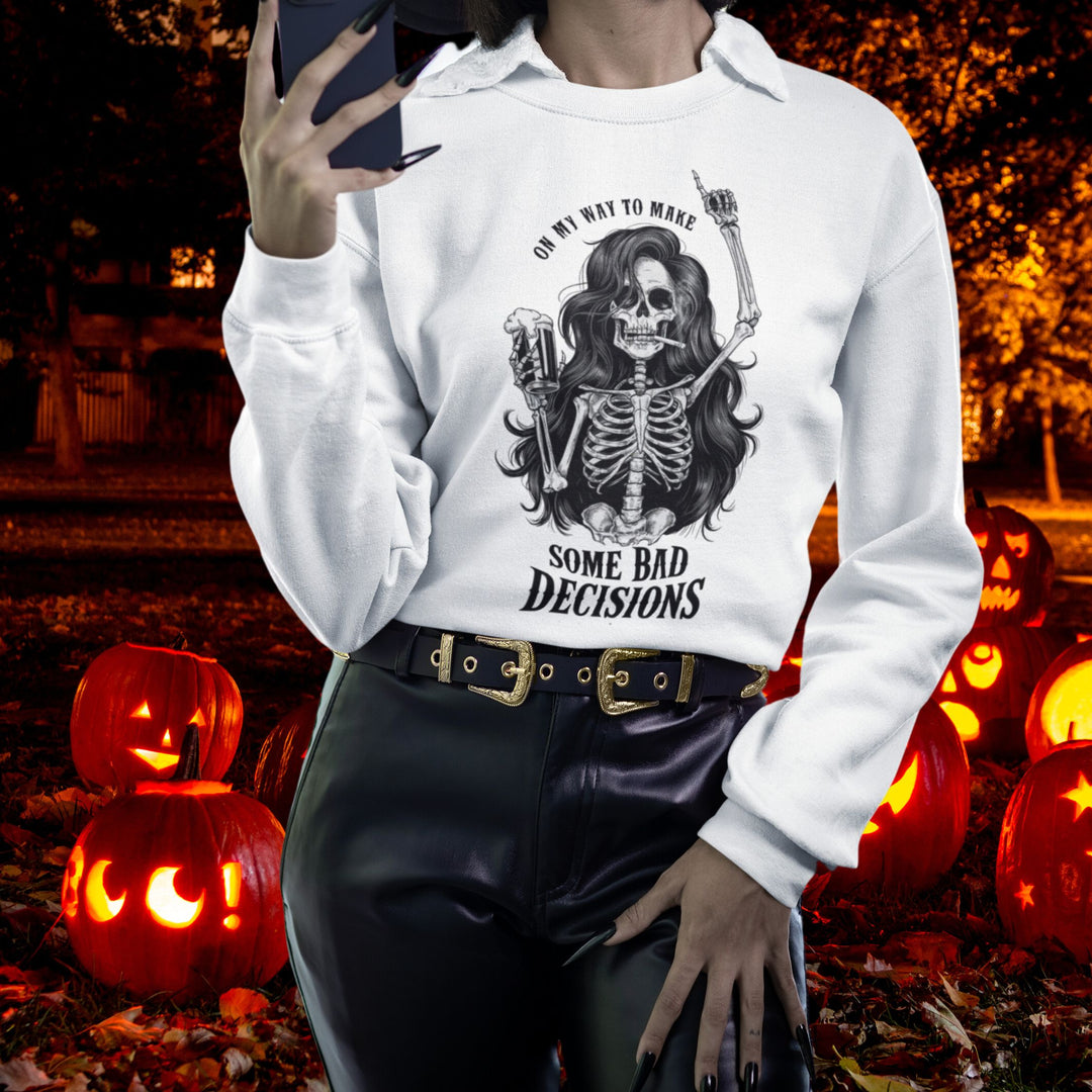 Bad Decisions Babe: Halloween Sweatshirt